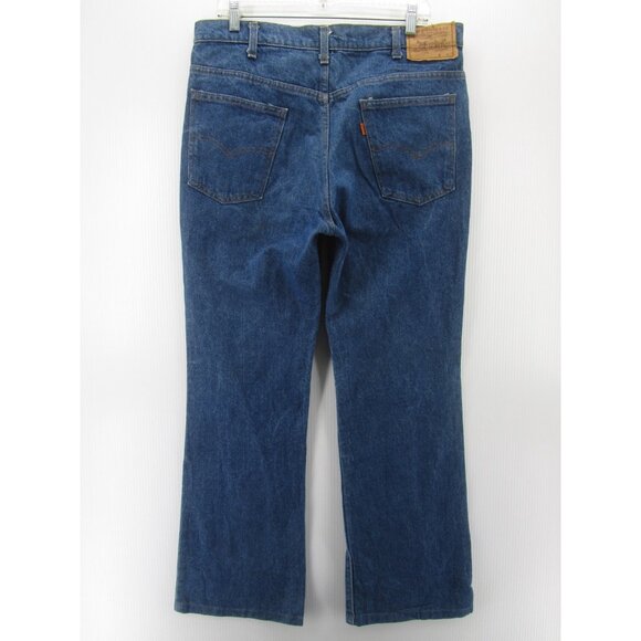 VINTAGE Levis 517 Jeans 36X30 Bootcut Orange Tab Pants 80s Made In USA* - Picture 6 of 12